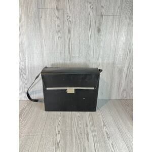 Vintage Black Leather Polaroid Carrying Case With Strap